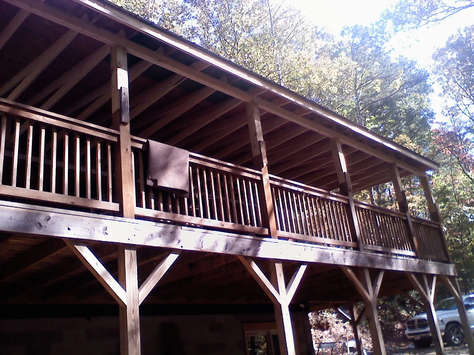 Timber framing under a new elevated porch and deck — Roof Leak Repair in Lakeview by Roofing Brothers